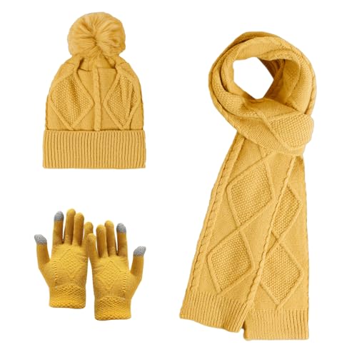 Ruiqas 3pcs Solid Farbe Schal Handschuhe Mütze Set weichen Stoff warm halten kaltes Wetter Winter Set für Frauen Männer von Ruiqas