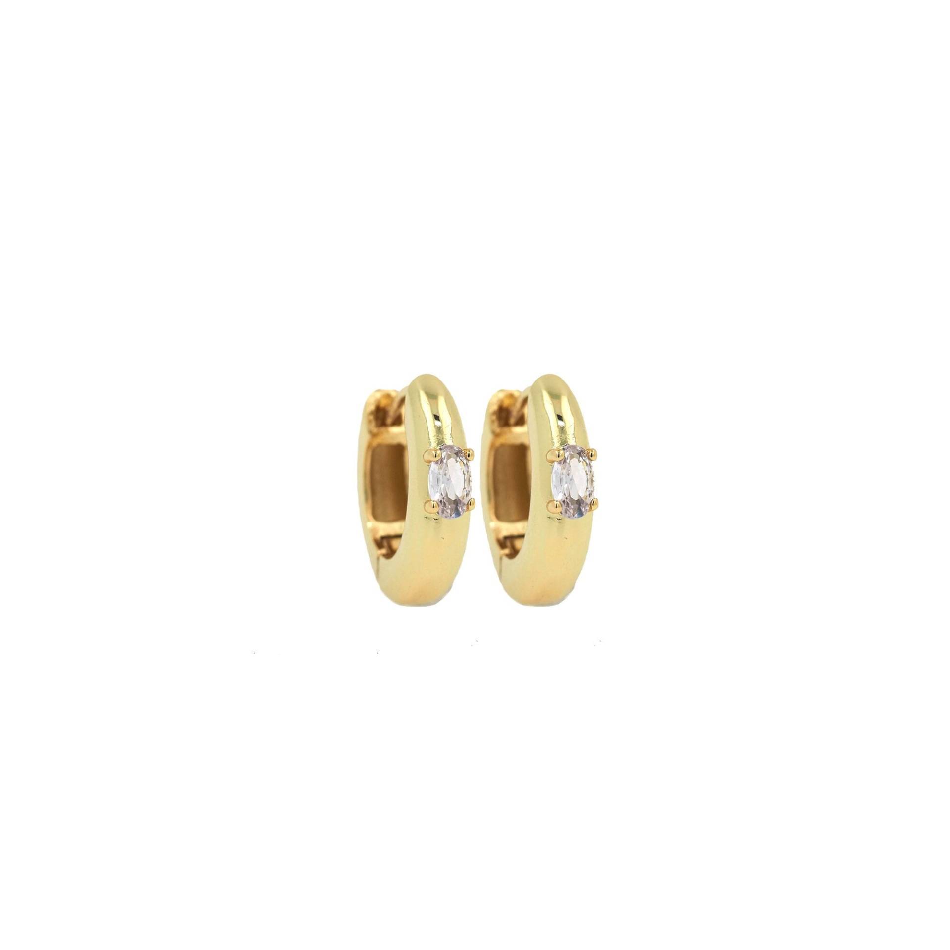 18K Gold Filled Chunky Ohrstecker, Hebel Ohrringe, Micropavé Cz Runde Geschenk Für Sie, 15x17.5x4mm von RuishaJewelry