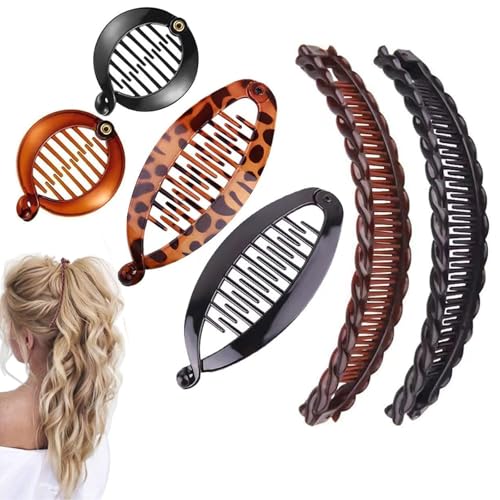 RUISPEED 6er Pack Bananenspangen Haarklammern – Fischschwanz-Design mit starkem Halt – Ideal für langes, dickes und lockiges Haar – Multicolored Frisur-Accessoires für Damen & Mädchen von Ruispeed