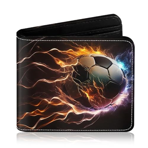 Ruispeed Jungen Geldbeutel Cool Bifalt Portemonnaie mit Fußball Muster RFID Schutz ID Fenster und Münzfach Ideal als Geburtstags Jungen 8-15 Jahre von Ruispeed
