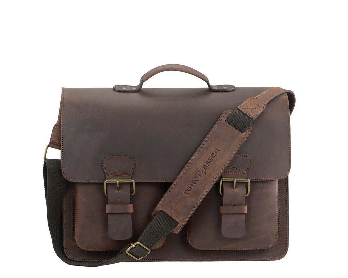 Ruitertassen Aktentasche Classic Adult, 42 cm Lehrertasche mit 3 Fächern, Notebookfach, rustikales Leder von Ruitertassen