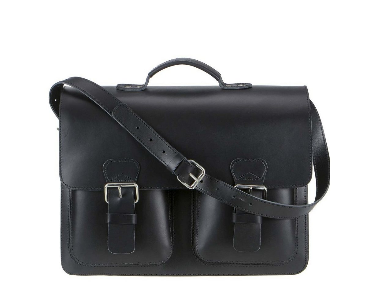 Ruitertassen Aktentasche Classic Adult, 42 cm Lehrertasche mit 3 Fächern, Schultasche, Leder in schwarz von Ruitertassen