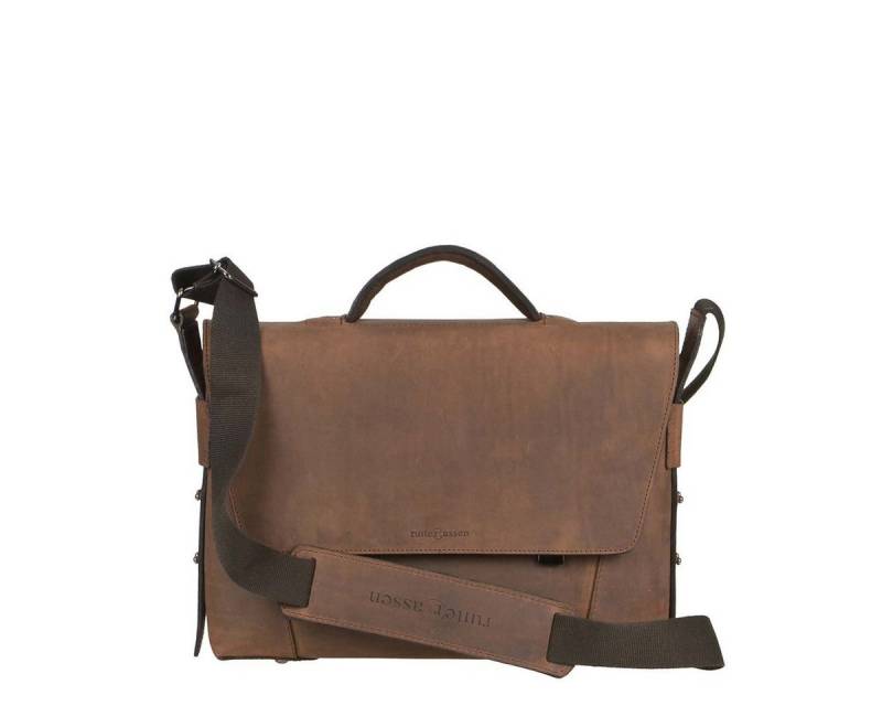 Ruitertassen Aktentasche Vanguard, 40 cm Lehrertasche mit 3 Fächern, dickes rustikales Leder ranger braun von Ruitertassen