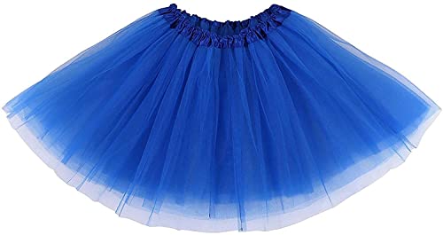 Ruiuzioong Damen Teen Tutu Rock Erwachsene Klassische Elastische 4 Schichten Tüll Tutu Rock für Dress Up Party Ballett Tanzen (Saphir) von Ruiuzioong