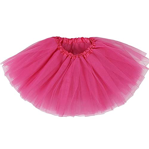 Ruiuzioong Damen Teen Tutu Rock Erwachsene Klassische Elastische 4 Schichten Tüll Tutu Rock für Dress Up Party Ballett Tanzen (rosarot) von Ruiuzioong