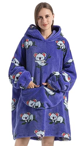 Ruiuzioong Übergroße Hoodie Decke Sweatshirt,Bequeme Decke Kapuzenpullover warmes Sweatshirt für Damen Herren Teenager Geschenk (Kara) von Ruiuzioong
