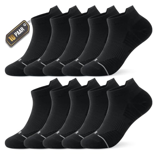 Ruixue 10 Paar Sneaker Socken Herren Damen, Atmungsaktive Baumwolle Socken, Kurz Sportsocken Laufsocken Tennissocken Wandersocken von Ruixue