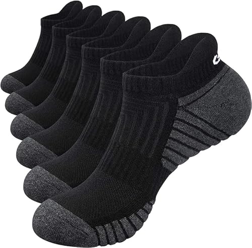 Ruixue Sneaker Socken Herren 43-46, 6 Paar Socken Damen35-38 39-42 47-50 Atmungsaktive Sportsocken, Baumwolle Kurz Laufsocken mit Frotteesohle Antirutsch bequeme kurze Socken von Ruixue