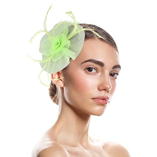 Fasching Haarschmuck 20er Jahre Accessoires Hüte für Damen Fascinators Damen Pillbox Blumenhut für Tea Party Cocktail Hochzeit Kirche Faschingkostüme Damen Haarschmuck (B, One Size) von Ruiyete