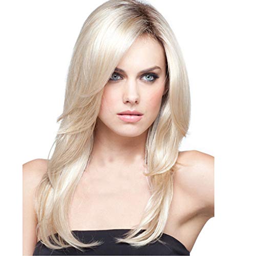 Perücke Damen Lace Front Wig Perrücke Frauen Perücke Blond Lang Blonde Perücke Lang 80er Jahre Outfit Damen (E3-Gold, One Size) von Ruiyete