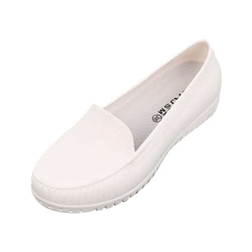 Ruiyete Ballerina Schuhe Damen Sportschuhe Mesh mit Schnürung für Damen, Neuer atmungsaktiver Mesh-Einzelschuh mit Dicker Sohle Flache Schuhe Ballerinas Damen (White, 38) von Ruiyete