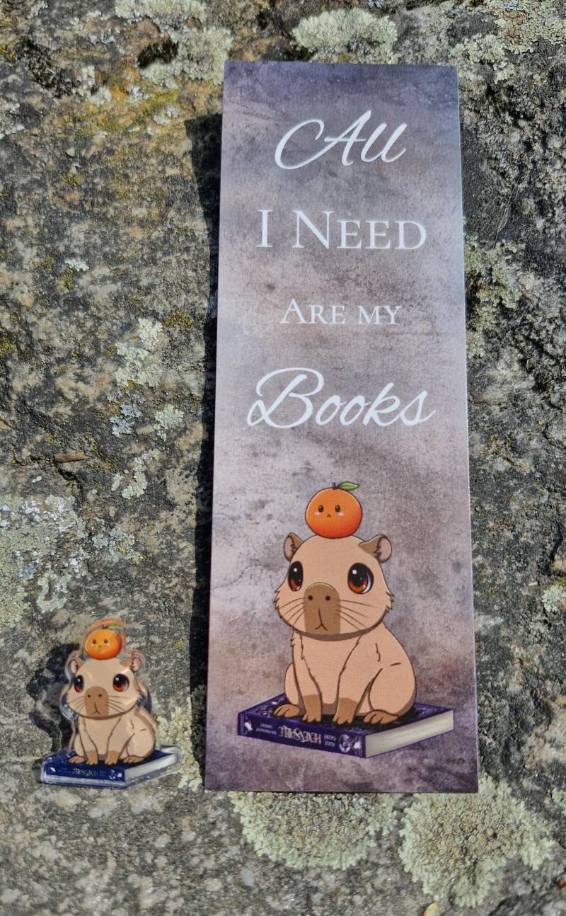 Capybara Acryl Pin Und Lesezeichen | Beidseitig Das Gleiche Motiv von Rukidasart