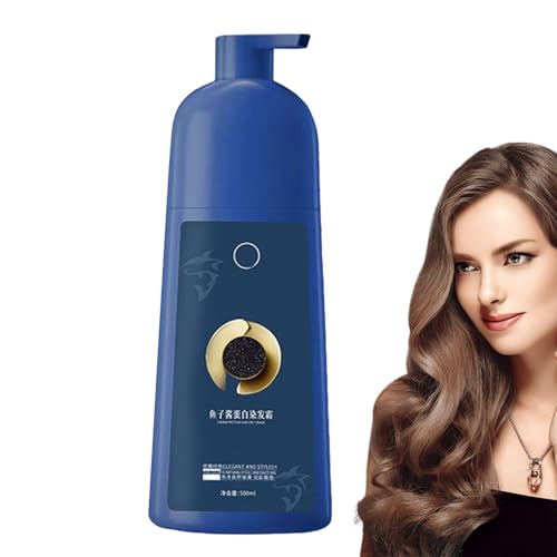 Haarfärbe Shampoo 500ml - Haarfärbeschampoo Mit Schonender Rezeptur, Einfache Farbauffrischung Zur Grauhaarabdeckung, Für Männer Und Frauen Gleichermaßen Geeignet, Für Hause Und Unterwegs von Rukjmqi