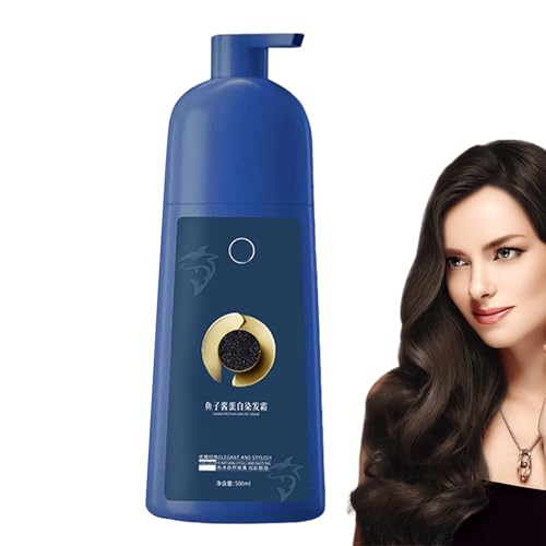 Haarfärbe Shampoo 500ml - Haarfärbeschampoo Mit Schonender Rezeptur, Einfache Farbauffrischung Zur Grauhaarabdeckung, Für Männer Und Frauen Gleichermaßen Geeignet, Für Hause Und Unterwegs von Rukjmqi