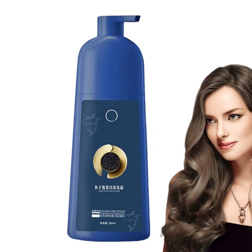 Haarfärbe Shampoo 500ml - Haarfärbeschampoo Mit Schonender Rezeptur, Einfache Farbauffrischung Zur Grauhaarabdeckung, Für Männer Und Frauen Gleichermaßen Geeignet, Für Hause Und Unterwegs von Rukjmqi