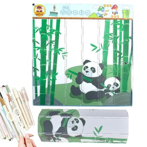 Rukjmqi Aufrollbares Federmäppchen | Aufrollbarer Stiftebehälter für Studenten-Briefpapier - Ästhetisches großes Federmäppchen, Stiftebox, Stifte-Organizer, kreative Tasche, Stifteetui, Schulbedarf von Rukjmqi