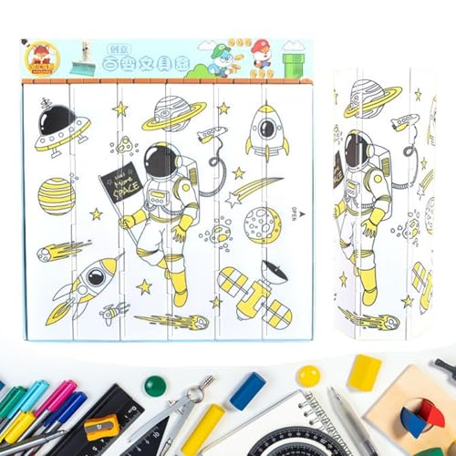 Rukjmqi Bleistiftbox-Organizer | Aufrollbarer Stiftebehälter für Studenten-Briefpapier - Federmäppchen für Schulbedarf und Studenten von Rukjmqi