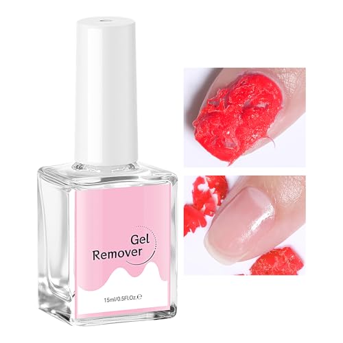 Rukjmqi Nagellack Gel Entferner - 15ml Lackentferner,Schnelle Und Sichere Abziehflüssigkeit Für Nagelstudio Zuhause Reisen Anfänger Und Mädchen von Rukjmqi