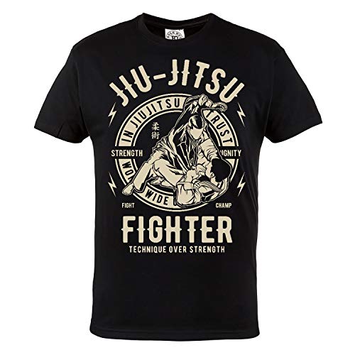 Rule Out Herren Kampfkunst T-Shirt. Brazilian Jiu Jitsu Fighter. Casual Wear (Größe XLarge) von Rule Out