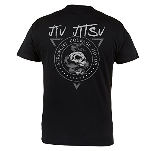 Rule Out Herren Kampfkunst T-Shirt. Brazilian Jiu Jitsu. Strength. Courage. Honor. Casual Wear (Größe Large) von Rule Out