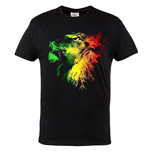 Rule Out Herren Reggae T-Shirt. One Love. Musik. Casual. Schwarz (Größe XXLarge) von Rule Out