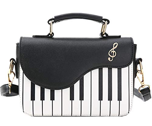 Rullar Damen Mädchen Mode Kleine PU Leder Henkeltaschen Handtasche Umhängetasche Schultertasche Shopper Piano Key Handtasche Shoulder Handbag von Rullar