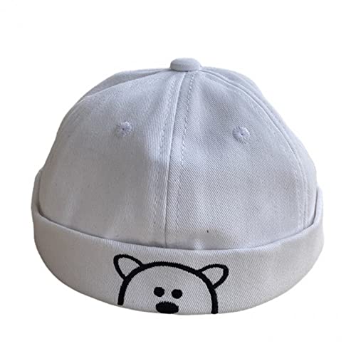 Kinder Hüte Docker-Kappe Hüte Mütze Sailor Cap Arbeitierer Hut Rolled Manschette Retro Retro Retro Brimless Hut Verpapierbarem Weiß von Ruluti