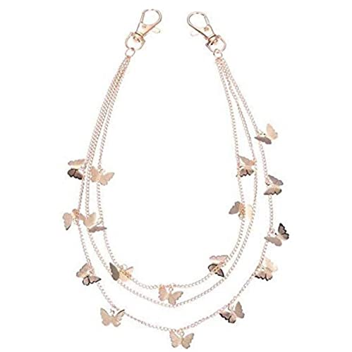 Riymry Punk Body Kette Goth Street Gürtel Taille Kette Hosen Kette Multi Layer Hiphop Hook Hosen Keychain Schmuck Für Männliche Frauen (gold) von Ruluti