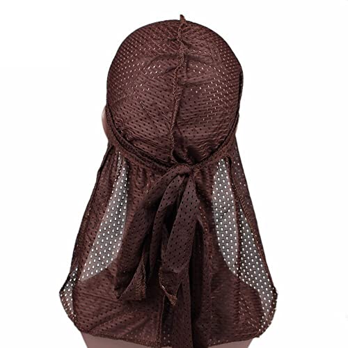 Schwanz Wellen Mütze Satin Durag Atmungsaktives Mesh Durag Bandanas Wide Riemen Pirat Haarausfall Chemo Cap Für Männer Frauen von Ruluti