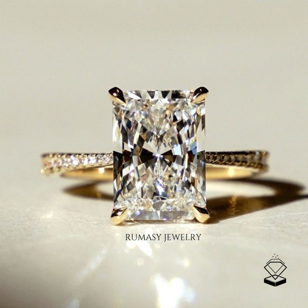 2, 5 Ct Strahlende Lab Erstellt Diamant Verlobungsring, Gewachsen Jubiläum Ring, Geschenk Für Sie, Royal Set Kathedrale Ring von RumasyJewelry