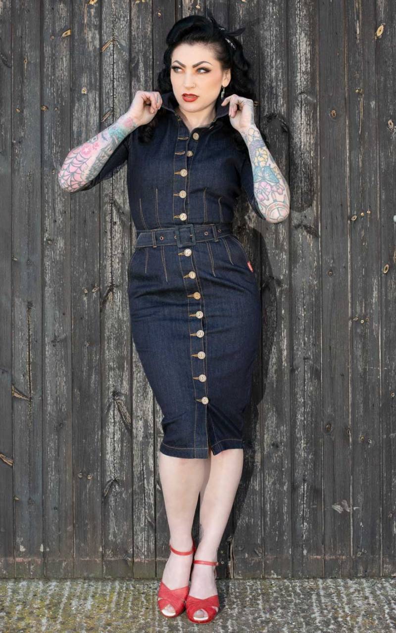 Rumble59 Denim - Bleistiftkleid Second Skin #3XL von Rumble59