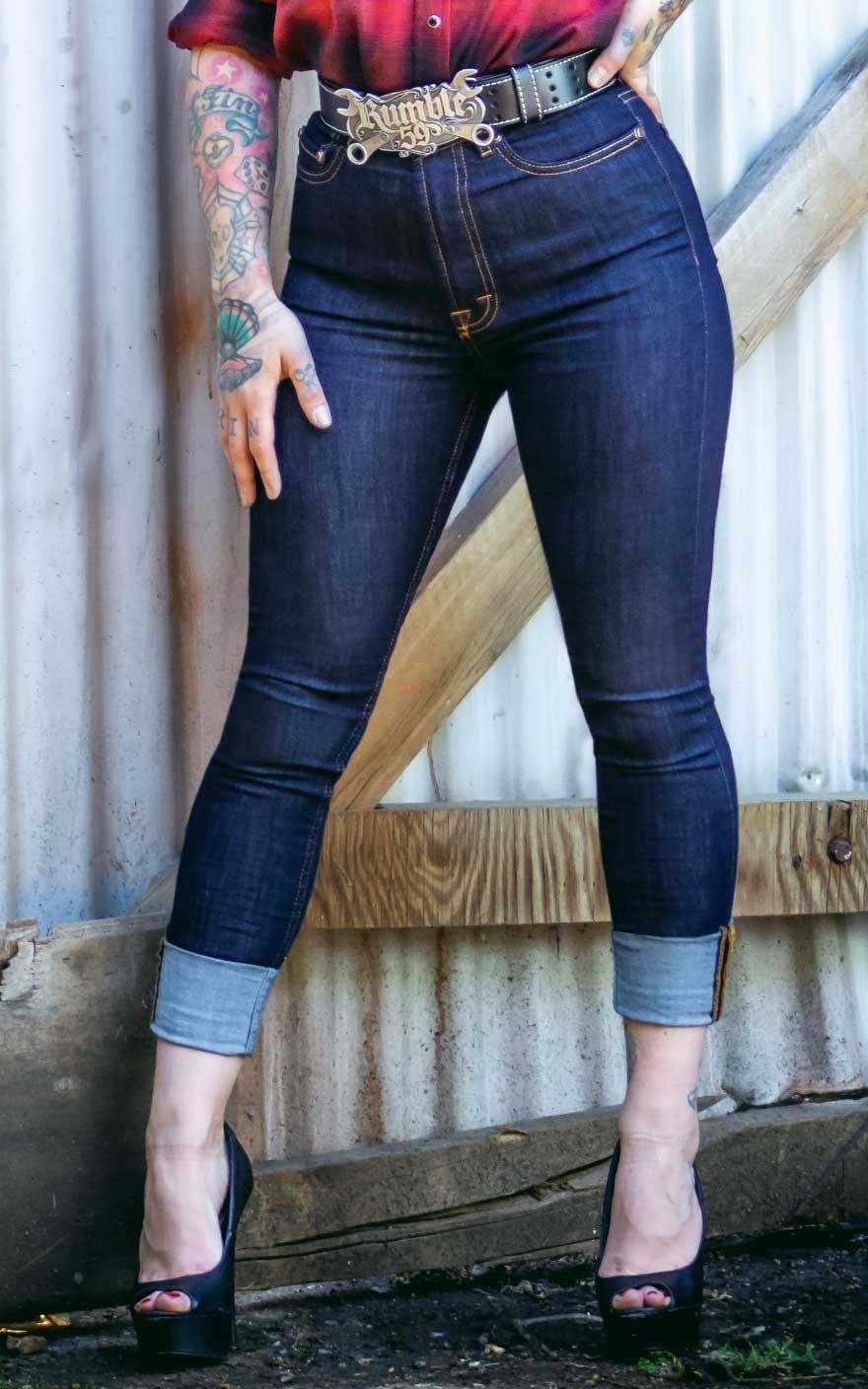 Rumble59 Ladies Denim - High-waisted Skinny Jeans - Second Skin #30/30 von Rumble59