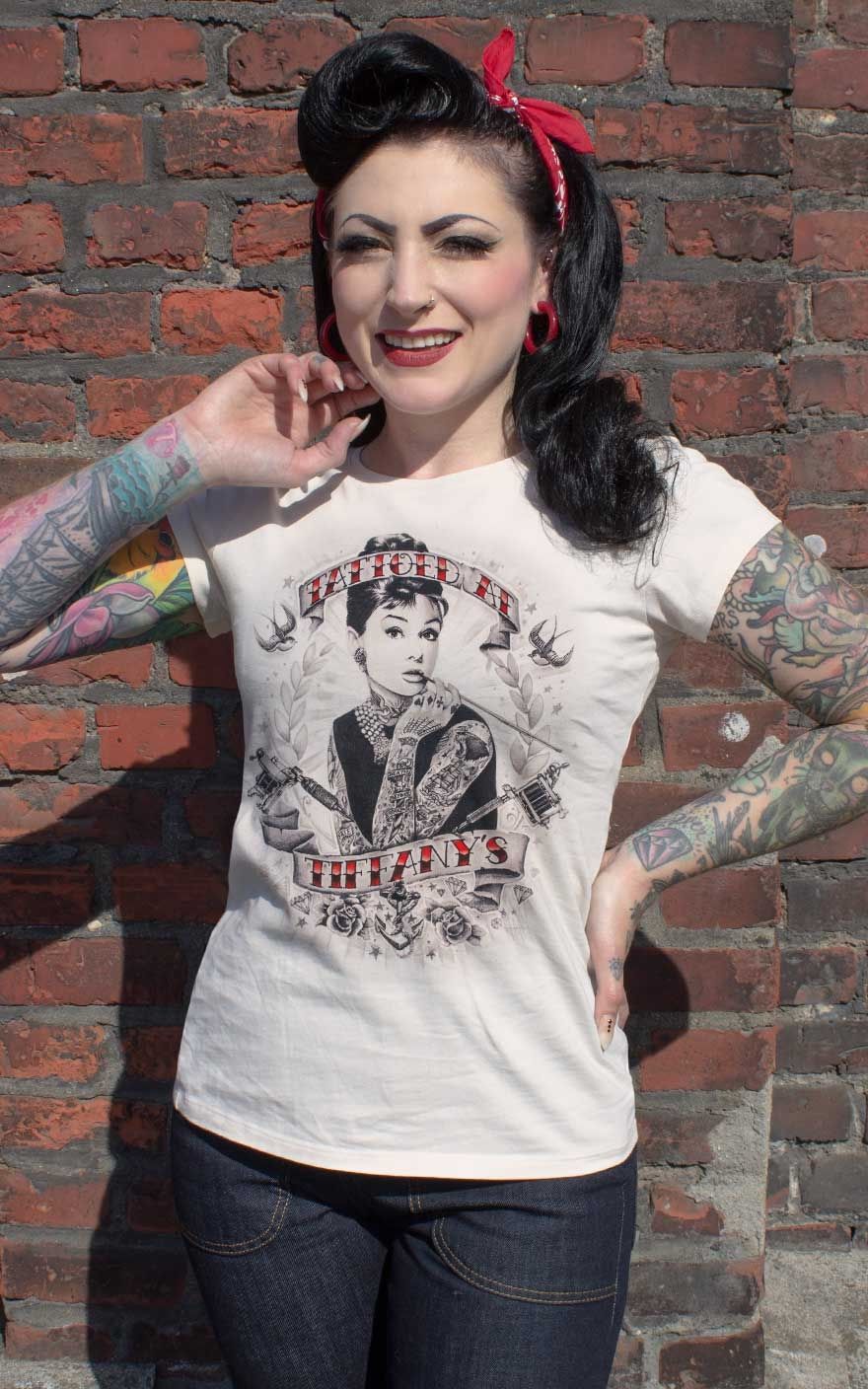 Rumble59 - Ladies T-Shirt - Tattoed at Tiffany's - offwhite #2XL von Rumble59