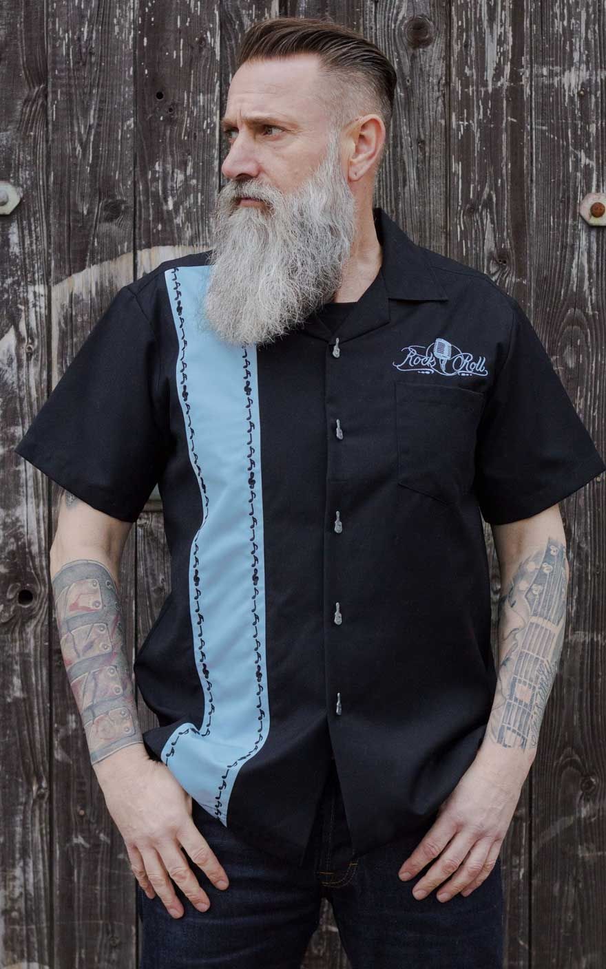 Rumble59 - Lounge Shirt - Sound of Rock'n'Roll - hellblau #2XL von Rumble59