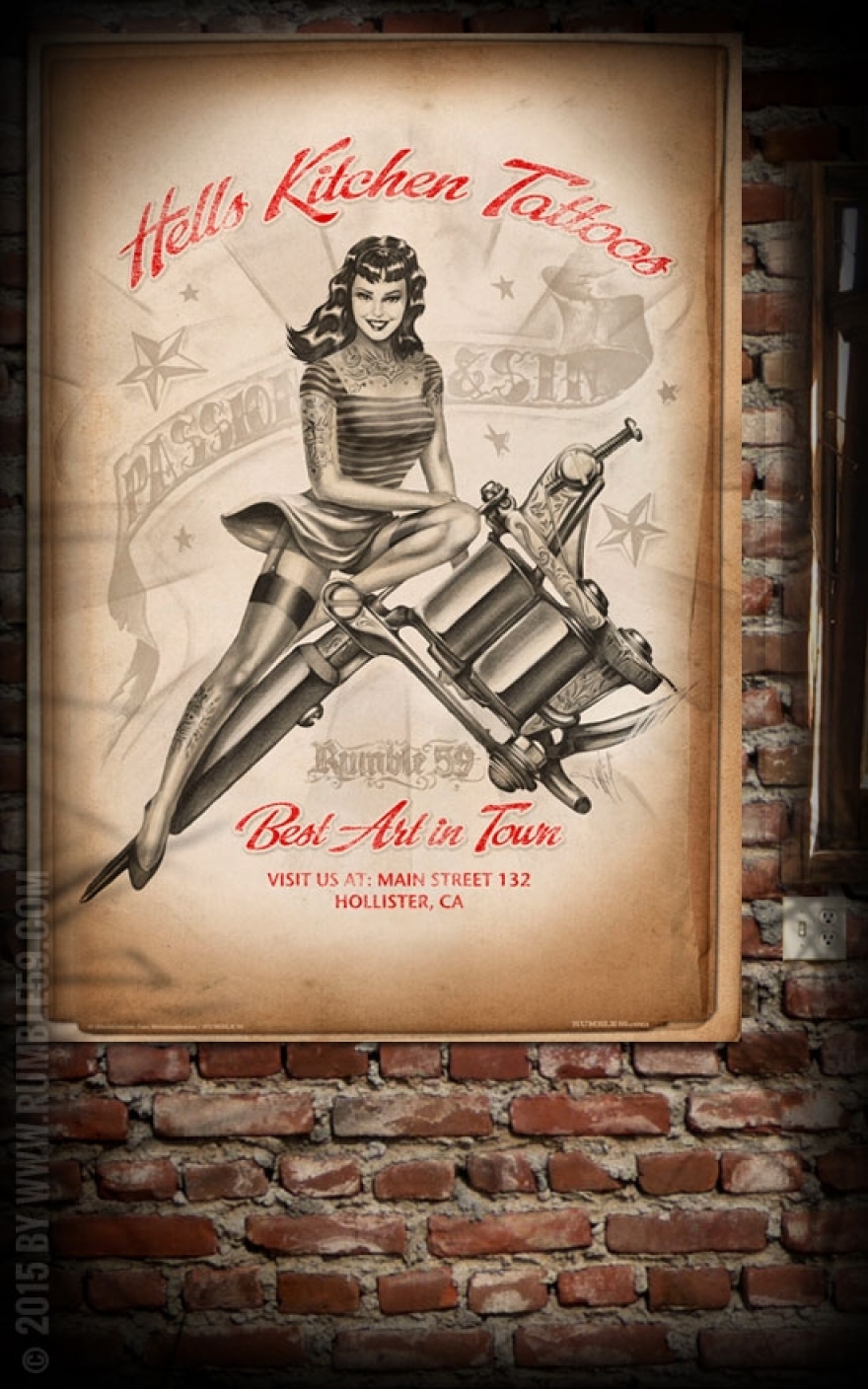 Rumble59 Poster - Hells Kitchen Tattoo von Rumble59