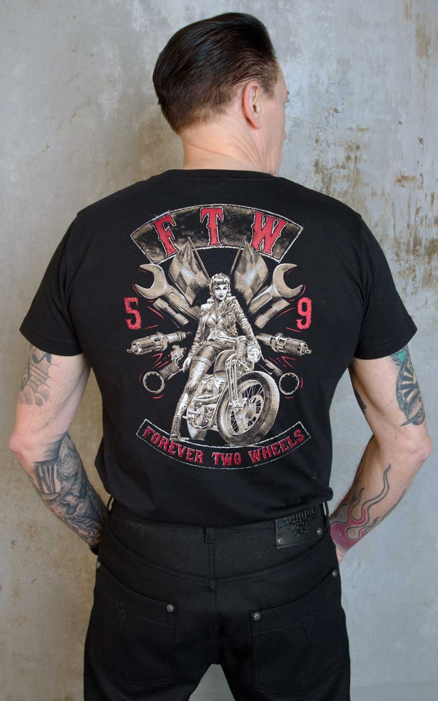 Rumble59 - T-Shirt - Forever Two Wheels #L von Rumble59