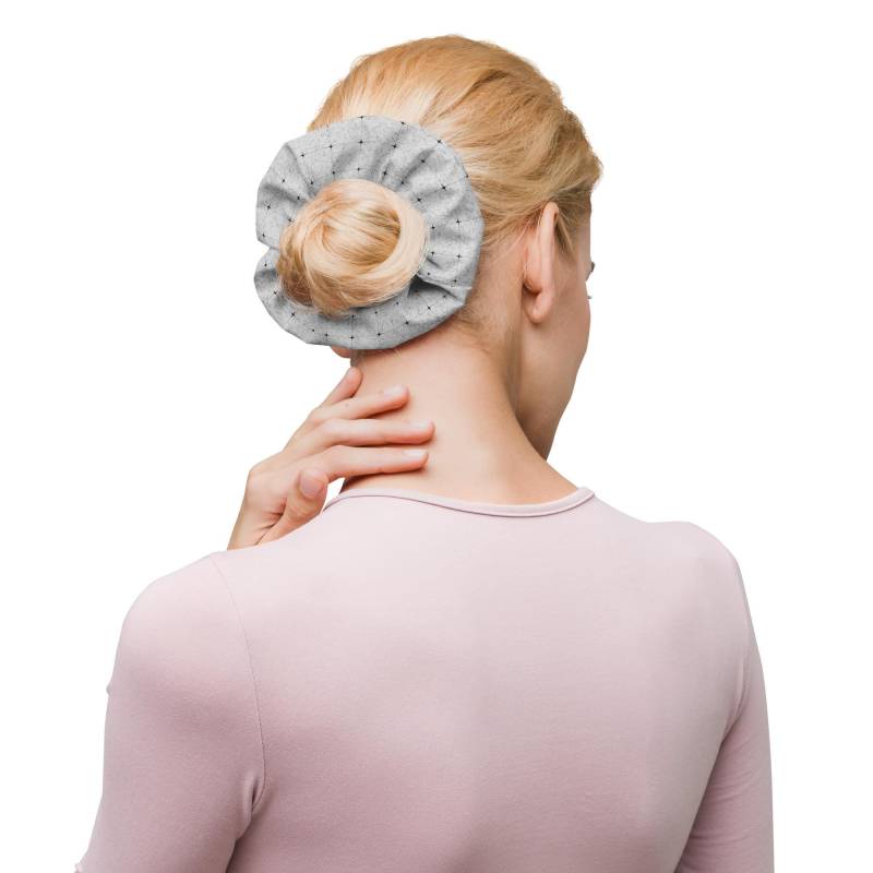 Scrunchie Grau Mit Sterne- Haargummi Aus Recyceltem Material Schleife - Nachhaltiges Damen Haarband Für Alltag & Freizeit von Rumet40