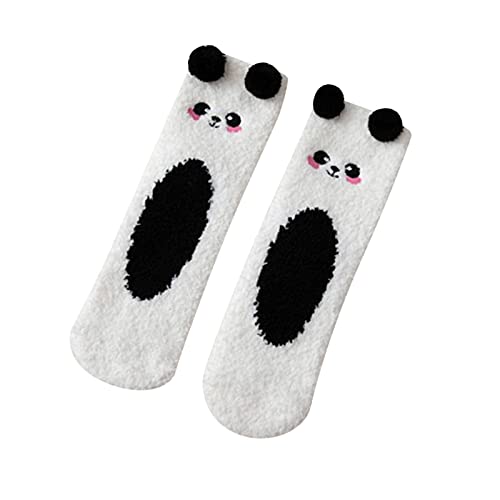 Rumity 1 Paar Kuschelsocken Flauschige Damen Socken Süßes Geschenk Weihnachtssocken Valentinstag Geburtstagsgeschenk für Frauen Kuschel Socken, Flauschige Socken Bettsocken Damen (Weiß, M) von Rumity