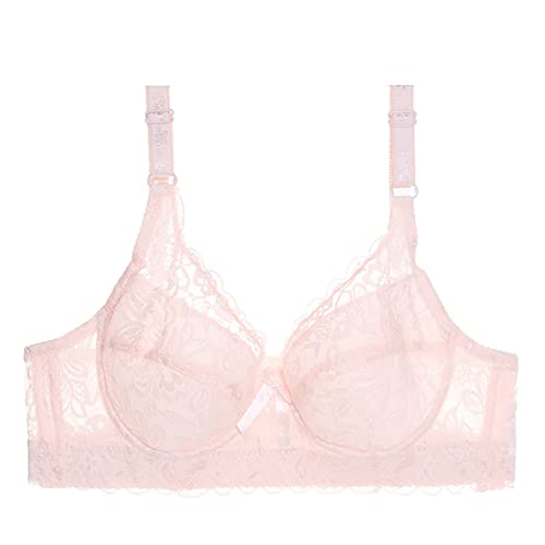 Rumity Damen BH Ohne Bügel Spitze Große Größen Sexy Ungefütterter Komfort Vollschalen BüGel BH Ohne Polster Women's Bras von Rumity