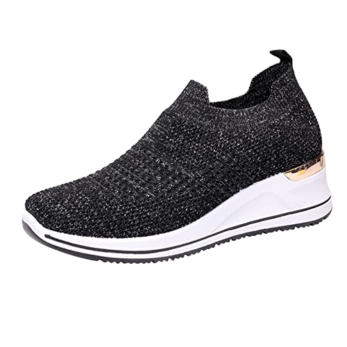 Rumity Damen Bequem Slip on Sneakers Mesh Leichte Atmungsaktiv Freizeitschuhe Laufschuhe Herren Damen Turnschuhe Sportschuhe Turnschuhe Damen Wasserdicht WeißE Sneaker Damen Elegant von Rumity