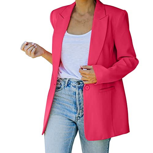 Rumity Damen Business Anzüge Mantel Geschäft Outwear Blazer Pink Jacke Damen Jacke Damen üBergangsjacke Damen von Rumity