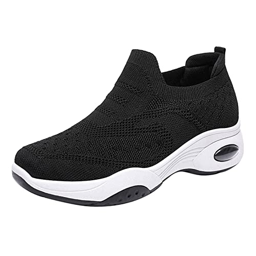 Rumity Damen Laufschuhe sportlich Casual Mesh Schuhe Atmungsaktiv Leichtgewichtig Turnschuhe Turnschuhe Damen Weiss Sneaker High von Rumity