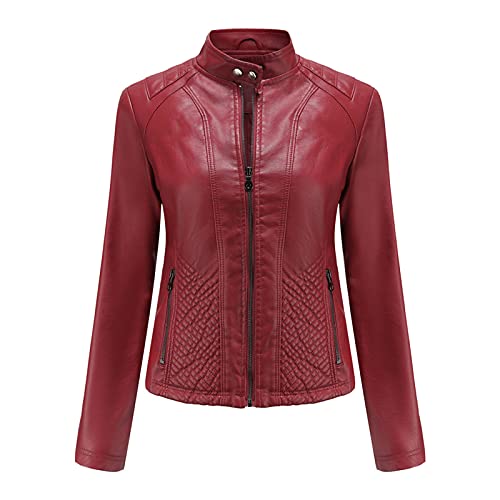 Rumity Damen Lederjacke - Bikerjacke Damen Echt Leder Jacke Schwarz aus feinstem Lammnappa Leder mit Gürtel und Reverskragen üBergangsjacke Damen Lang Wintermantel Damen Warm von Rumity