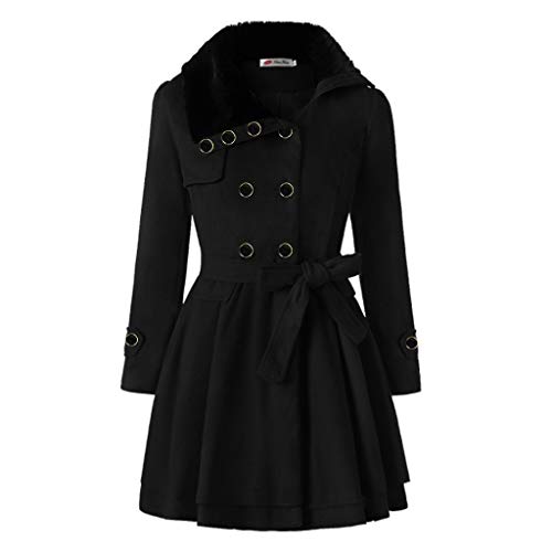 Rumity Damen Mantel Winterjacke warme Jacke Outdoorjacke mit Kapuze sportlicher Damen Mädchen Parka Mantel Schwarz Damen Hohe Mode von Rumity