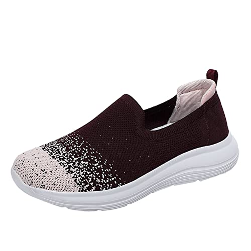 Rumity Damen Schuhe Slip On Sneakers Freizeit Atmungsaktive Fitness Turnschuhe Plattform Air Leichte Outdoor Walking Schuhe Sneaker Ohne SchnüRsenkel Glitzer Schuhe Damen von Rumity