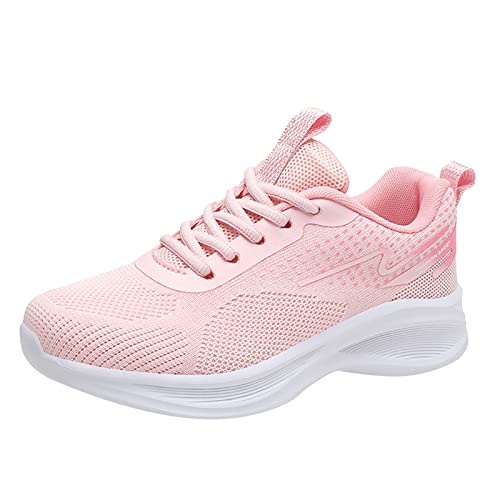 Rumity Damen Sneakers Sport Running Walking Schuhe Laufschuhe Turnschuhe Freizeitschuhe Outdoor Licht Komfortabel Schuhe Atmungsaktiv Weich Sneaker Damen Pink Barfuß Schuhe Dame von Rumity