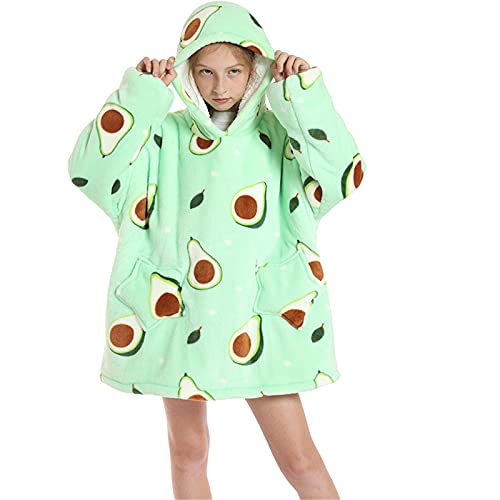 Rumity Decke mit Ärmel Kinder, Kinder Hoodie Decke mit Creeper und Mob Design, Übergroße Kuscheldecke mit Ärmeln Hoodie Decke Jungen Decke Hoodie Sweatshirt Kinder Kuscheldecke Hoody von Rumity