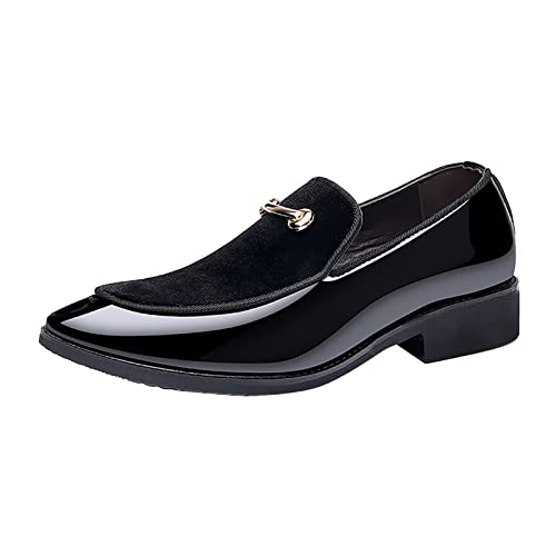 Rumity Herren Anzugschuhe, Lederschuhe Schnürhalbschuhe Oxford Schuhe Smoking Lackleder Hochzeit Leder Brogue Schwarz Braun Lederschuhe Herren Schwarz Leder Braun von Rumity