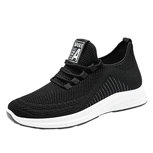 Rumity Herren Sneakers Slip-on Schuhe - Leichtgewicht Atmungsaktive Mesh Freizeitschuhe Bequemes Gym Sport Tennisschuhe Weiche Turnschuhe Bench Schuhe Herren Turnschuhe Herren Schwarz von Rumity