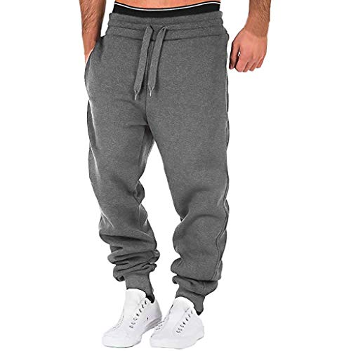 Rumity Jogginghose Herren Baumwolle Sporthose Herren Lang mit Reissverschluss Taschen Herren Jogginghose Trainingshose Baumwolle Fitness Slim Fit Sporthose Bequem Freizeithose von Rumity